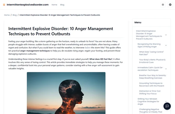 Intermittent Explosive Disorder: 10 Anger Management Techniques to Prevent Outbursts