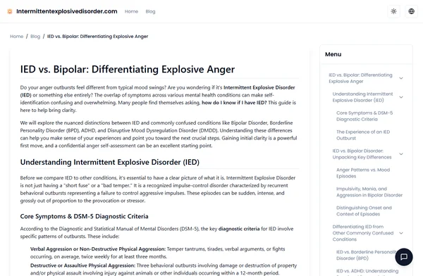 IED vs. Bipolar: Differentiating Explosive Anger