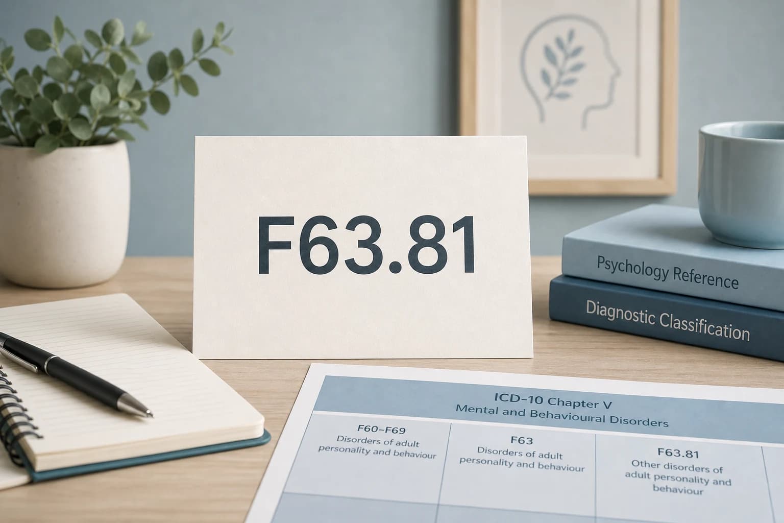 ICD code note card