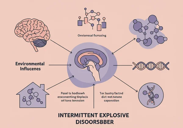 Interlocking gears and brain outline showing IED causes