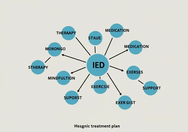 Infographic showing a holistic approach to IED treatment.