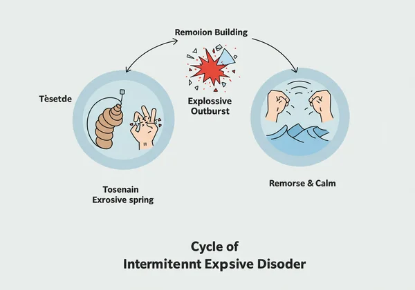 Diagram of the IED cycle: tension, explosion, remorse.