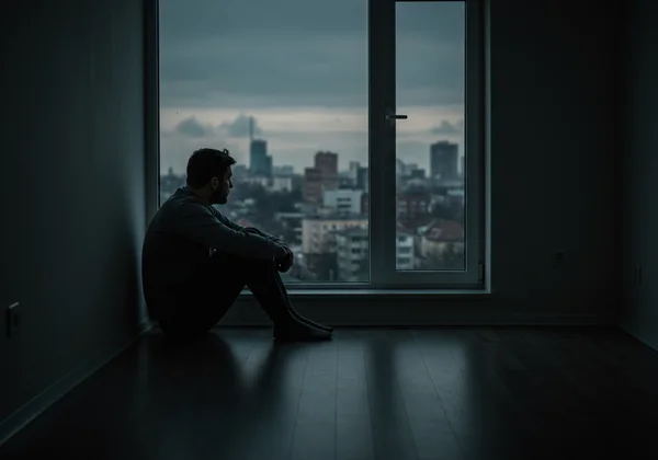Person feeling isolated, representing IED impact on well-being.
